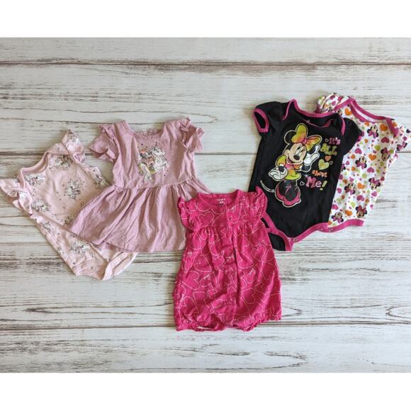 Disney 5 piece 6-9M Minnie Mouse Toddler Girl Bundle - Picture 1 of 6